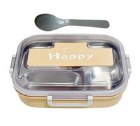 Bsbkoj Kids - de almuerzo, aperitivos para adultos, 3 Compartment Leakproof Box with Built-in Utensils, Portable Food Storage for Preschool, School, Daycare, Travel, and Picnic Use