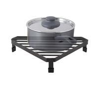 Bsbkoj Kitchen Corner Riser, Stove Top Corner Rack, Space Saving Triangular Anti-Skid Frying Pan Holder, Carbon Steel and PVC Construction, 25kg Load Bearing, Modern Coffee Area Organizer