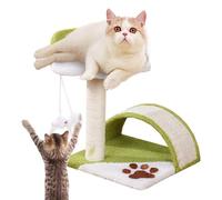 Bsbkoj Kitten Scratcher, Sisal Claw Grinding Tower & Small Teaser Toy, Fun Jumping Play Post, Interactive Tree for Indoor Entertainment, Ejercice, and Healthy Claw Maintenance