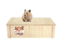 Bsbkoj Laberinto de casa de hámster multicámara, 2 cámaras de madera, decoración de hábitat de animales pequeños, acogedor refugio de anidación, parque infantil seguro para área de dormir, escondite