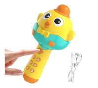 Bsbkoj Micrófono de Juguete - 2 en 1 Cambiador de Voz Divertido con Forma de Pollo - Juguete Musical para Cantar Recargable con Luz LED | para Niños y Niñas en Fiestas Reuniones Familiares