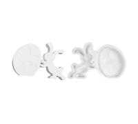 Bsbkoj Molde de silicona de Easter Bunny, molde de vela, estatua de conejo con función de resorte, adorno de resina flexible, escultura suave con estilo artístico, decoración para el hogar y la