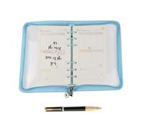 Bsbkoj - para planificador de archivadores, protector con cremallera de PVC transparente, 6 anillas, protector de carcasa económico, 25 x 18 cm, para cuaderno recargable, negocios, estudio, casa