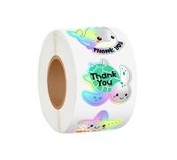 Bsbkoj Pegatinas de Animales del Mar | Rollo de Calcomanías de dibujos animados Gracias | 500 piezas de regalo de submarina, para teléfono, ordenador portátil, PC, botella de agua, taza