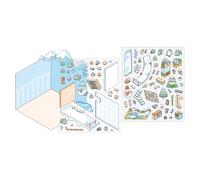 Bsbkoj Pegatinas de escena de dibujos animados, pegatinas de paisajismo | Casa miniatura - Pegatinas visuales en miniatura 3D para niños, familia, amigos, niñas