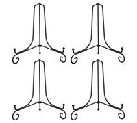 Bsbkoj Plate Easels for Display Set of 4 Decorative Metal Stands, 5-Inch Iron Tabletop Holder, Elegant Picture Frame Stand for Wedding Signs, Art and Home Decor, 5-Inch
