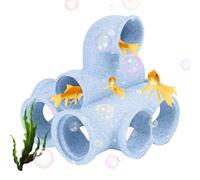 Bsbkoj Shrimp Cave, Porous Aquarium Shelter for Shrimp Fish Tank Decoration Natural Ceramic Decor Ornament for, Breeding Hiding Place for Aquarium Fish Tank Home Office Use