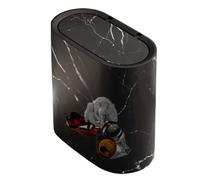 Bsbkoj Small Trash Can, Trash Can Bathroom, 11.61x11.42x6.3 pulgadas, Lidded Covered Decorative Compact Waste Basket for Kitchen, Bedroom, Dorm, Home, Space-Saving Design