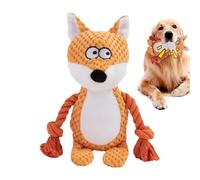 Bsbkoj Squeaky Dog Toys, Durable Rope Plush Chew Doll, Interactive Teething Toy for Pets, Soft & Tough Design, Fox Elephant Frog (24cm), Ideal for Chewers & Playtime