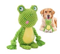 Bsbkoj Squeaky Dog Toys, Durable Rope Plush Chew Doll, Juguete interactivo para mascotas, diseño suave y resistente, Fox Elefante Frog (24 cm), ideal para Chewers & Playtime