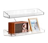 Bsbkoj Storage Racks, Clear Organizer Display, 15,2 x 4,2 x 2 pulgadas, Rack with Sl uild, Invisible Wall Storage, Modern Shelving with Style, Tool for Figurines and Makeup