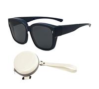 Bsbkoj Sunglasses Over Glasses for Women, UV Protection Folding Sunglasses, Portable Eyewear for Men and Womens, Ideal para deportes, biking, fishing, playa, viajes al aire libre, Hiking, Lightweight