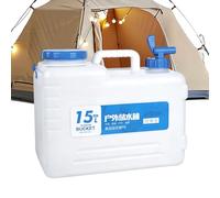 Bsbkoj Tanque de agua para acampar,Contenedor portátil impermeable de 15 litros | Jarra de almacenamiento de agua con grifo y mango - para acampar al aire libre Pesca Picnic Playa Jardín