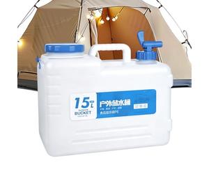 Bsbkoj Tanque de agua para acampar,Contenedor portátil impermeable de 15 litros | Jarra de almacenamiento de agua con grifo y mango - para acampar al aire libre Pesca Picnic Playa Jardín