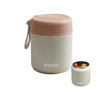 Bsbkoj - Tarro de almuerzo de acero inoxidable, recipiente térmico de 430 ml con tapa antifugas para almacenamiento en frío y caliente, soporte de alimentos aislado para adultos y oficina, viaje