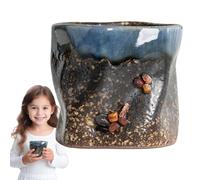 Bsbkoj Taza de café de cerámica, taza de café Kiln Changing Tea Ceramic Mug, 300 ml Irregular Novelty Coffee Cup Big Teacup for Soup Water Juice Beer Wine Whiskey Kiln Changing Glaze Tea Cup