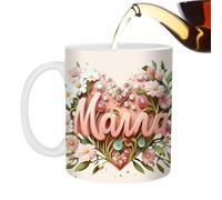 Bsbkoj Taza de mamá, taza del día de la madre | Taza de café del día de la madre de cerámica - Elegante taza de té de apreciación floral para los amantes del té Hija Hijo Nuevas Madres Femenino