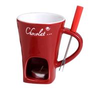 Bsbkoj Taza para Derretir Chocolate | Calentador De Mantequilla con Tenedor,Calentador Personal De Taza De Café Y Fondue,para Salsa Queso Pan Mariscos Cena Aperitivo Cumpleaños Boda Fiesta Cocineros