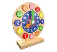 Bsbkoj Teaching Clocks for Kids, Wooden Learning Clock, Time Telling Clock for Toddler, Colorful Learning Clock, Analog Clock for Kids, Wooden Educational Clock, Interactive Time Clock for Kids