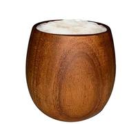 Bsbkoj Vaso clásico de bourbon, vaso de alcohol de madera de 160 ml, taza de whisky con agarre ergonómico, accesorio de barra de madera hecho a mano con diseño pulido, elegante vaso de aspecto rústico