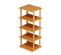 Bsbkoj Vertical Shoe Rack Solution, Tall Organizing Tier Unit, 5-Tier Organizer with Holding Feature System, Slim Metal Frame Shelf, Modern Design Style, Closet Entryway Setup