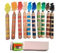 Bsbkoj Water Soluble Crayons - 10 Pieces Coloring Art Supplies for Preschool, Classroom, Kindergarten, Home, Travel, Boys and Girls, Back to School, Party Favors, Birthday, Christmas, Easter