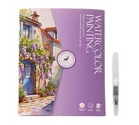 Bsbkoj Watercolor Workbook, libro de pintura amigable para principiantes, juego de pintura de 12 colores con pincel, kit de colorear artístico para niños y adultos, 7,48 x 5,67 pulgadas para el hogar