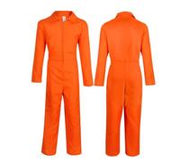BSBUY Disfraz Preso Naranja Hombre, Set de 6 Mono Preso con Esposas y Marca, Disfraz de Convicto Adulto, para Fiestas de Ladrones, Halloween y Carnaval, XL-(A)