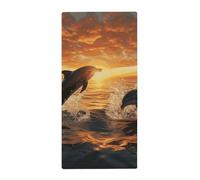 BSCKKDMN Dolphins Jumping Out of The Water at Sunset - Toalla de mano suave y absorbente para cocina, baño, gimnasio, spa, hogar, 28.7 x 13.8 pulgadas
