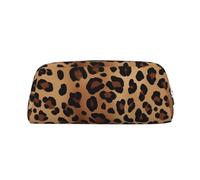 BSCKKDMN Estuche de cuero con cremallera para lápices, multifuncional, para viajes, maquillaje, cosméticos, bolsa de llaves con estampado de leopardo para mujeres y hombres, trabajo y oficina