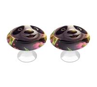 BSCKKDMN Happy Panda - Pomos redondos para armario de cocina, decoración con tornillos, pomos para cajones de cocina, hogar, oficina, cocina