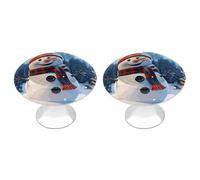 BSCKKDMN Happy Snowman - Pomos redondos para gabinetes de cocina, cajones de cocina, decoración con tornillos, pomos para cajones de cocina, oficina en casa, cocina