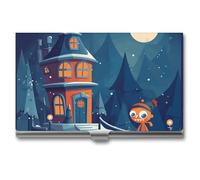 BSCKKDMN Tarjetero delgado portátil de metal para tarjetas de visita, diseño de monstruo de Nochebuena, bolsillo para tarjetas de nombre, cartera para hombres y mujeres, oficina, viajes