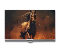 BSCKKDMN Tarjetero delgado y portátil de metal para tarjetas de visita, bolsillo de caballo de llama, cartera para tarjetas de nombre, cartera para hombres y mujeres, oficina, viajes