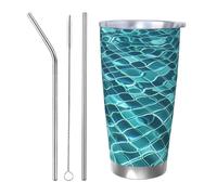 BSCKKDMN Vaso aislado con tapa y popote, 20 onzas, taza de café de viaje de acero inoxidable de doble pared, taza de té, piscina, botella de agua a prueba de fugas, regalos para mujeres y hombres