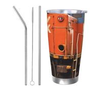 BSCKKDMN Vaso aislado con tapa y popote, 20 onzas, taza de café de viaje de acero inoxidable, taza de té de doble pared, botella de agua a prueba de fugas, regalo para mujeres y hombres