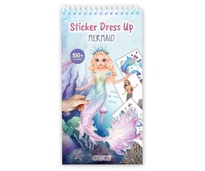 BSCOOL Sticker Dress Up Mermaid - Libro de actividades con calcomanías para niños. Aprende a las niñas, diseño de moda para sirena con calcomanías y guías para niños de 5 años en adelante. Libro de