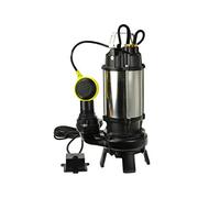 BSD Bomba de Aguas Sucias Sumergible Con Trituradora y Flotador - Cuerpo en Níquel/Hierro Fundido Para Aguas Residuales - 1100W, 17000L/h, Altura de Impulsión Máx. 16,5m