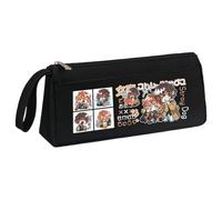 BSD Dazai Osamu - Estuche para lápices de anime Nakahara Chuuya con asa portátil, triángulo negro y blanco en tres dimensiones, bolsa para lápices de gran capacidad, para adolescentes y estudiantes