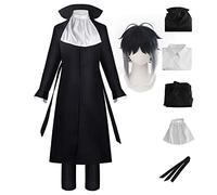 BSD - Disfraz de cosplay de Dazai Osamu de Nakahara Chuuya/Yosano Akiko, traje de cosplay de anime Nakajima Atsushi, uniforme de detective, pantalón o camisa, conjunto completo con peluca, traje de