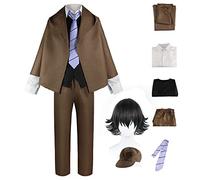 BSD - Disfraz de cosplay de Dazai Osamu de Nakahara Chuuya/Yosano Akiko, traje de cosplay de anime Nakajima Atsushi, uniforme de detective, pantalón o camisa, conjunto completo con peluca, traje de