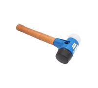 BSD Mazo Profesional de Doble Cara 1.6kg 60mm - Goma + Nylon - Mazo con Mango de Madera, Mazo de Goma Pesado
