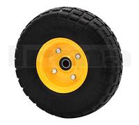 BSD Rueda Maciza Impinchable para Carretilla - Poliuretano PU - 260mm 3.50-4 - 15mm Agujero - Rueda de Repuesto para Carretilla, Carro de Transporte, Carro de Jardín