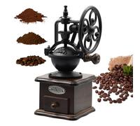 BSDLZCH Molinillo manual de café de estilo vintage, pequeño molinillo de granos de café de madera con manivela para prensa francesa, aeropress, espresso, ollas moca (marrón)