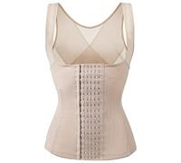 Bsdsl Faja Chaleco Colombiano para Mujer Talle Largo, de Látex Interior y Exterior Color Beige para Uso Diario, Reduce el Abdomen y Cintura (Color : Beige, Size : S)