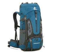 Bseash Mochila de senderismo de 60 litros con cubierta para la lluvia, impermeable, gran capacidad, para deportes al aire libre, viajes, escalada, turismo, Azul Verde, 60L US, Mochilas Daypack