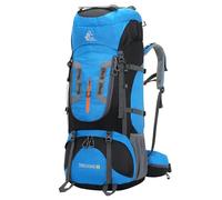 Bseash Mochila de senderismo impermeable de 80L con funda para la lluvia, ligera, para deportes al aire libre, viajes, mochila diaria para escalada, excursiones, azul, 80L