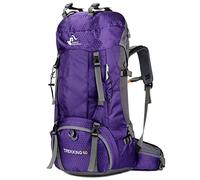 Bseash Mochila de senderismo ligera impermeable de 60L con cubierta de lluvia, mochila deportiva al aire libre para escalada acampar y turismo