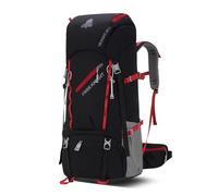 Bseash Mochila impermeable de 65 L para senderismo, camping, con cubierta para lluvia, deportes al aire libre, viajes, para escalada, turismo (negro)