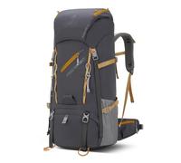 Bseash Mochila impermeable de 65 L para senderismo, camping, con cubierta para lluvia, deportes al aire libre, viajes, para escalada y turismo (gris)